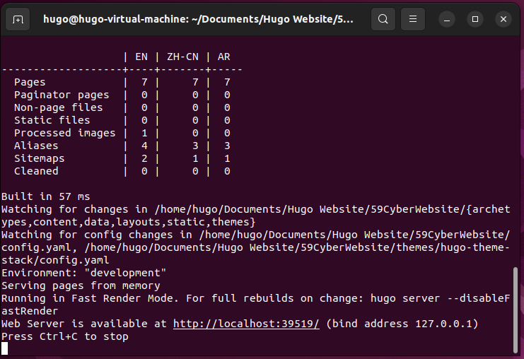 Terminal showing successful deployment